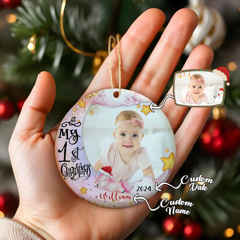 Customizable Baby's First Christmas Ornament - Customizable Love