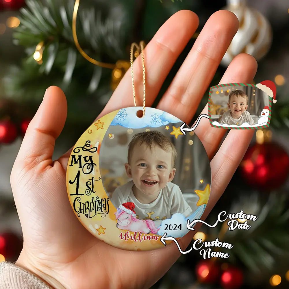Customizable Baby's First Christmas Ornament - Customizable Love