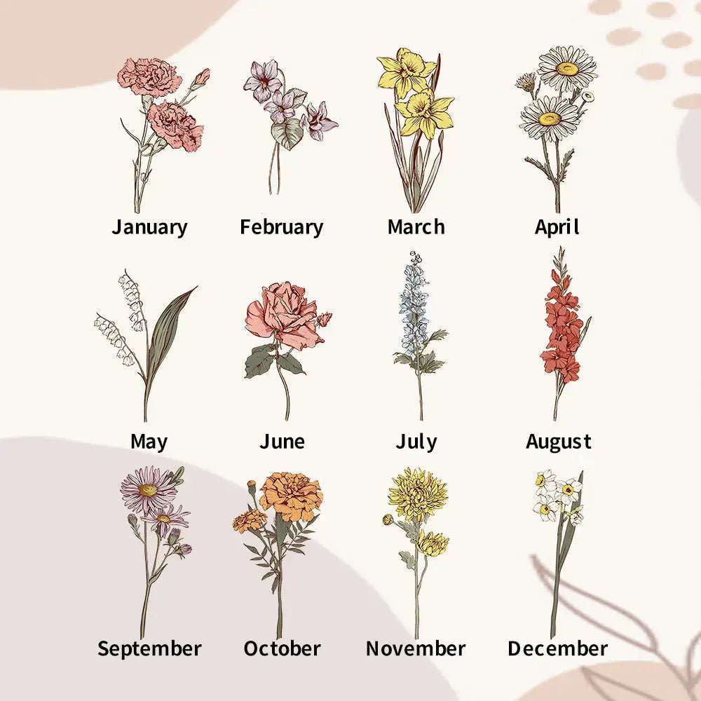 Customizable Birth Flower Tote with Name - Customizable Love