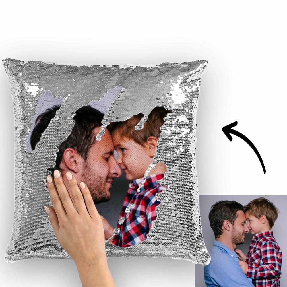 Customizable Flip Sequin Photo Pillow Case - Customizable Love