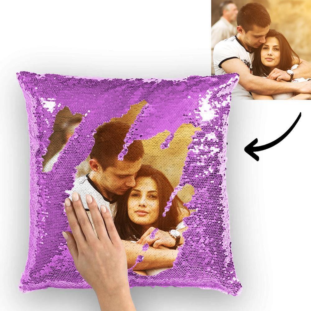 Customizable Flip Sequin Photo Pillow Case - Customizable Love