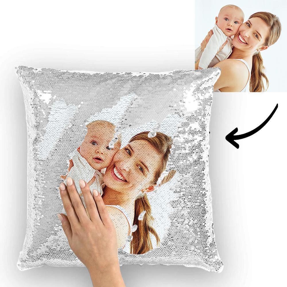 Customizable Flip Sequin Photo Pillow Case - Customizable Love