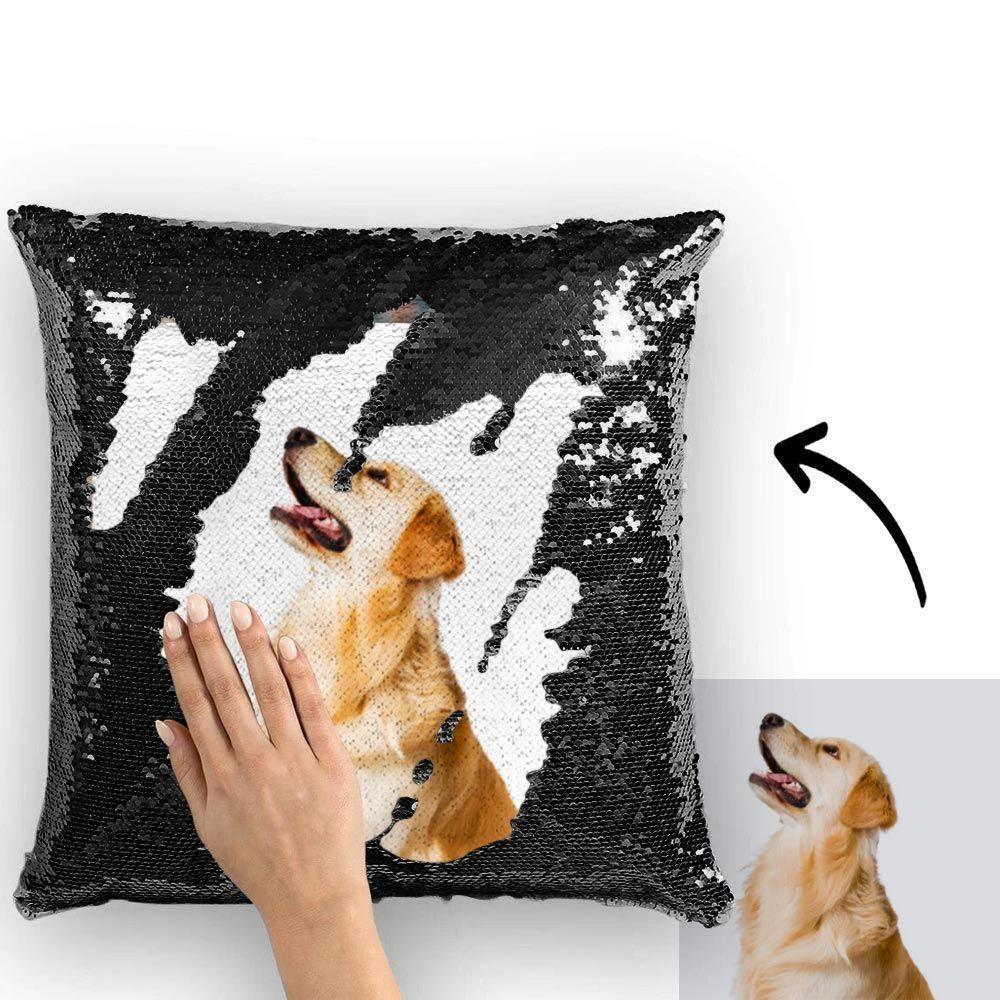 Customizable Flip Sequin Photo Pillow Case - Customizable Love