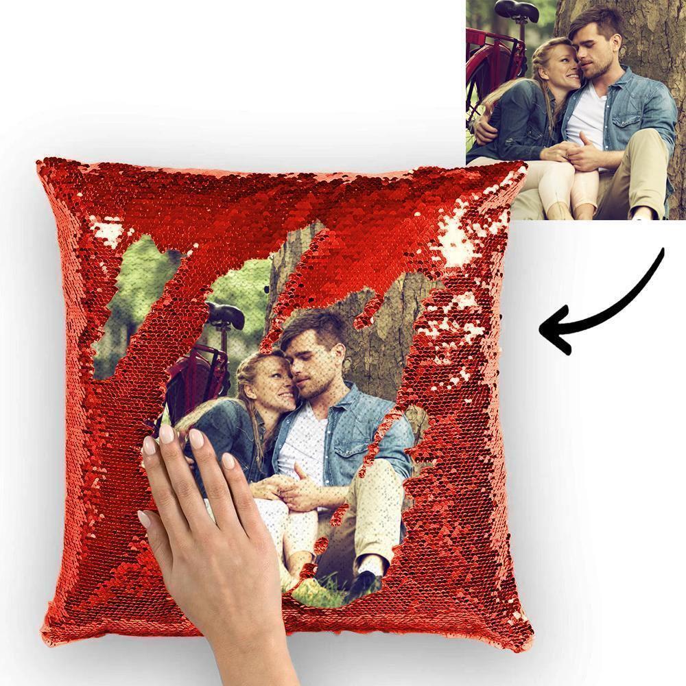 Customizable Flip Sequin Photo Pillow Case - Customizable Love