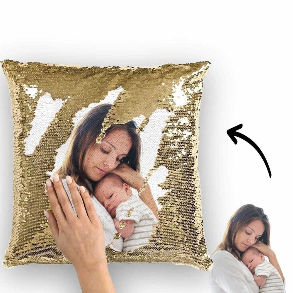 Customizable Flip Sequin Photo Pillow Case - Customizable Love