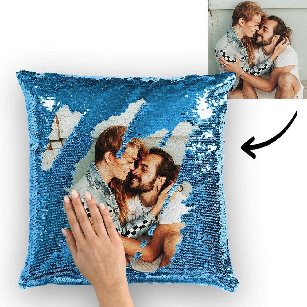 Customizable Flip Sequin Photo Pillow Case - Customizable Love