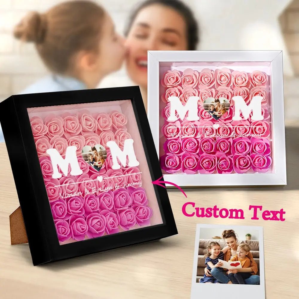 Customizable Flower Shadow Box With Photo For Mom - Customizable Love