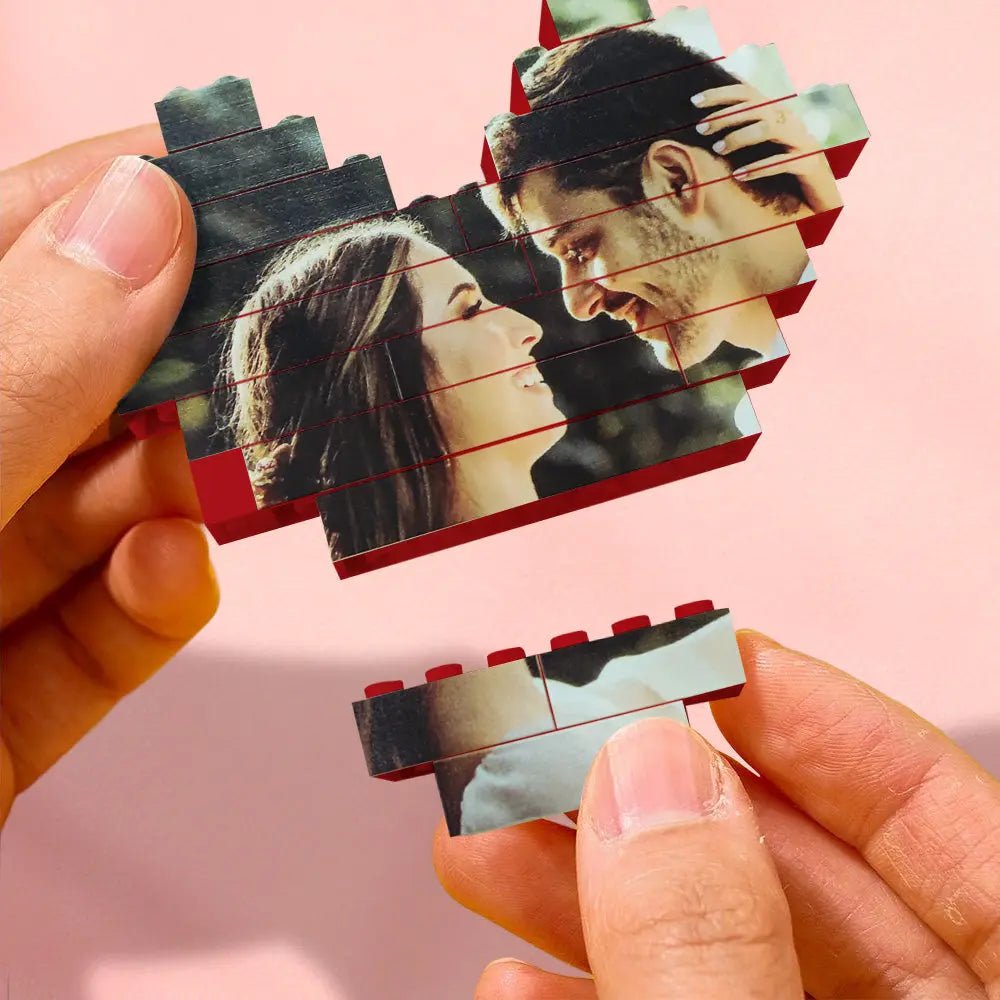 Customizable LOVE Building Bricks Puzzle with Photo - Customizable Love