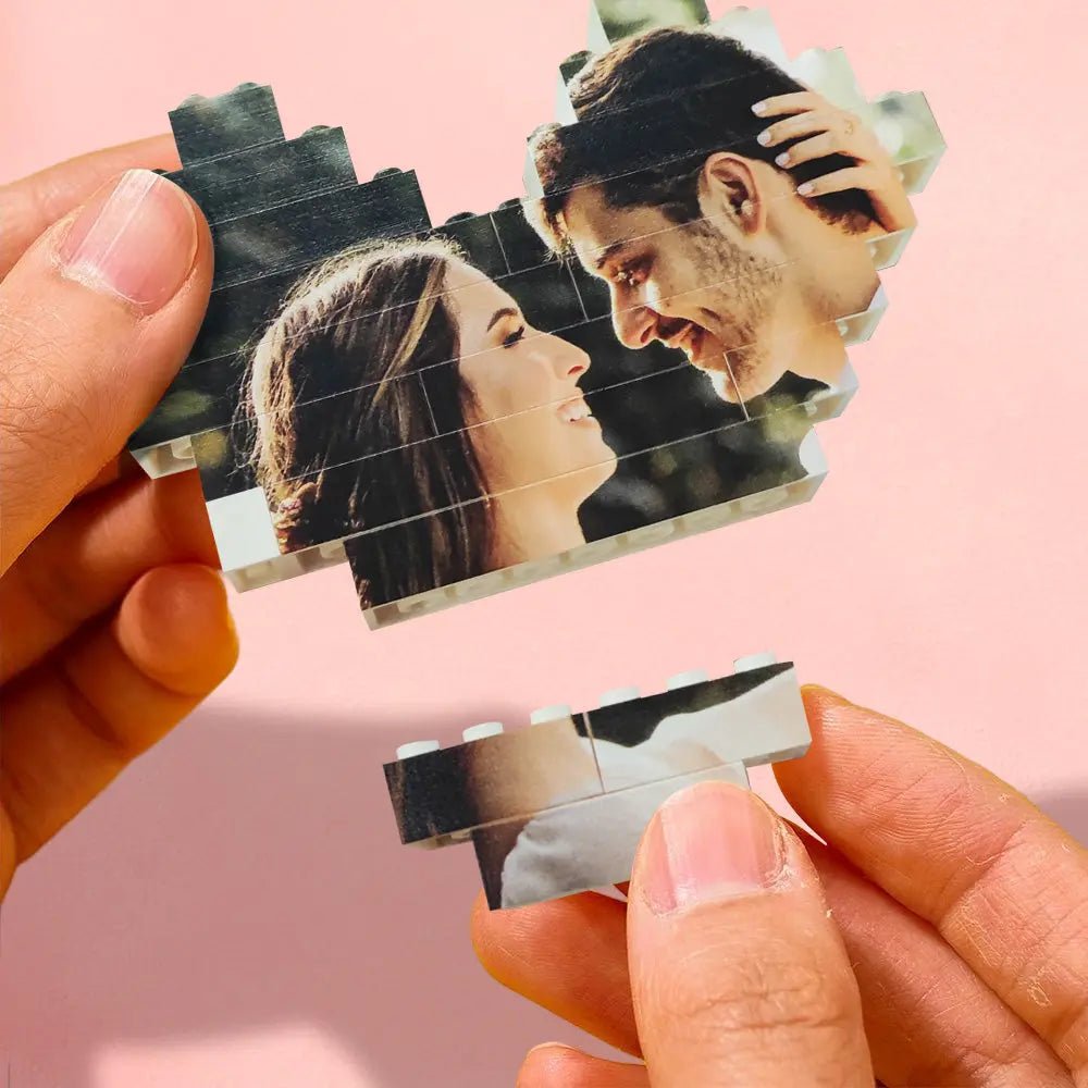 Customizable LOVE Building Bricks Puzzle with Photo - Customizable Love