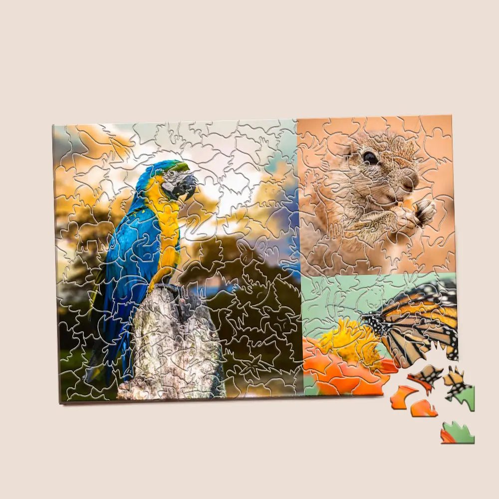 Customizable Photo Pet Puzzle with Animal Shaped Pieces - Customizable Love