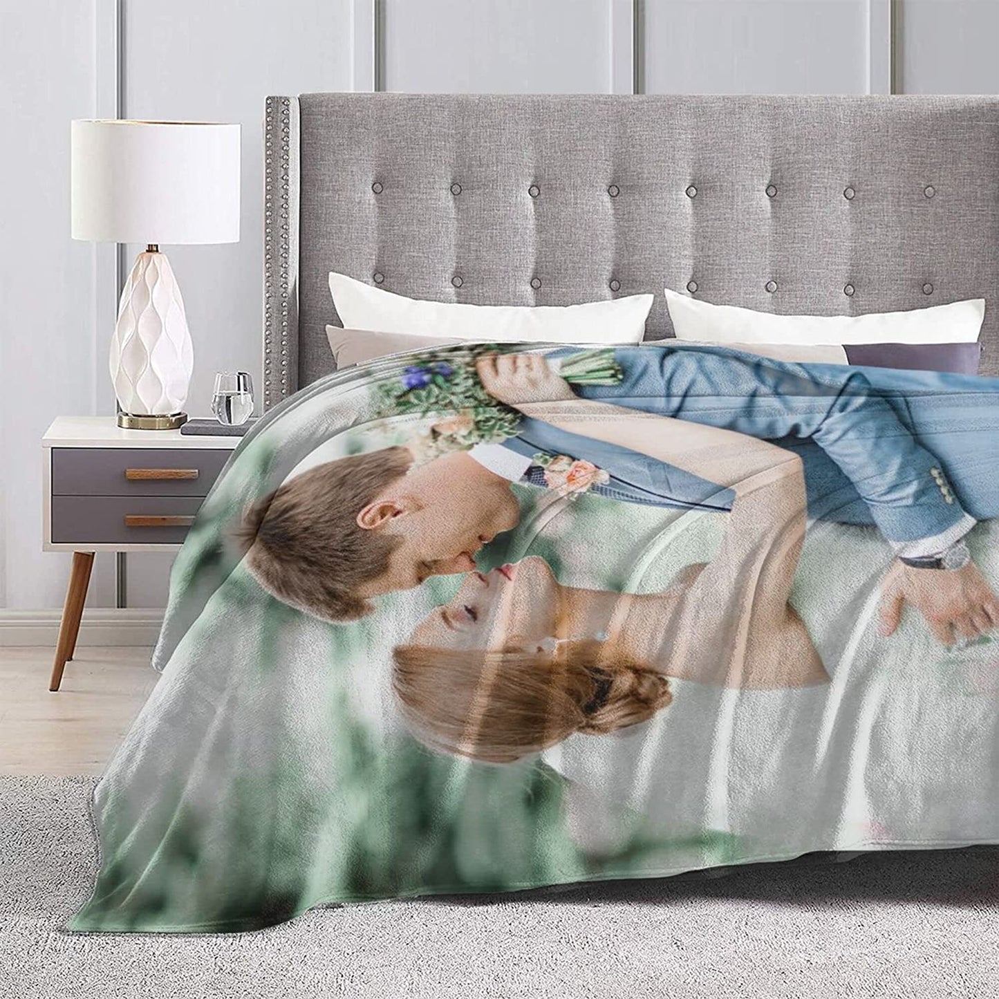Customizable Photo Portrait Blanket - Customizable Love