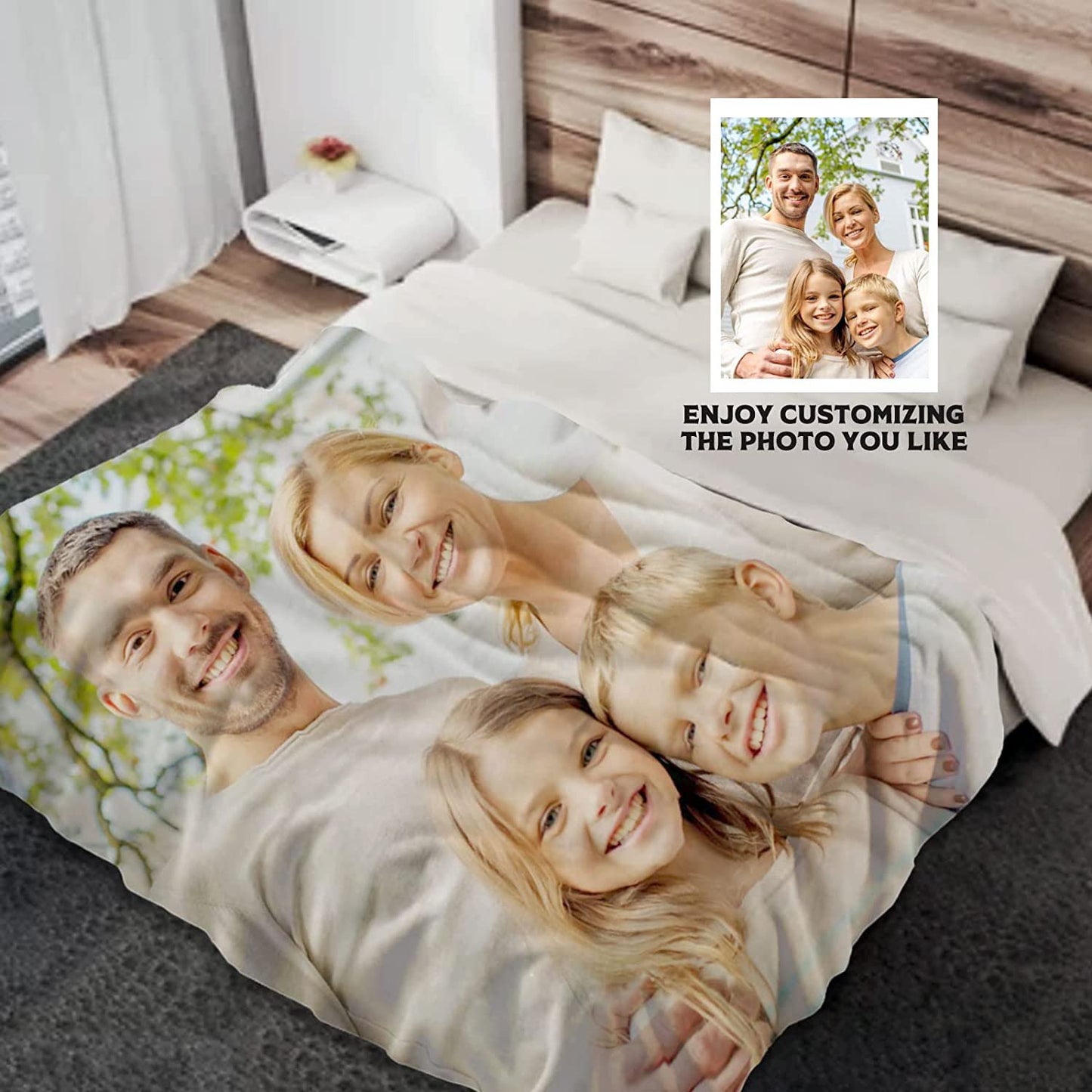 Customizable Photo Portrait Blanket - Customizable Love
