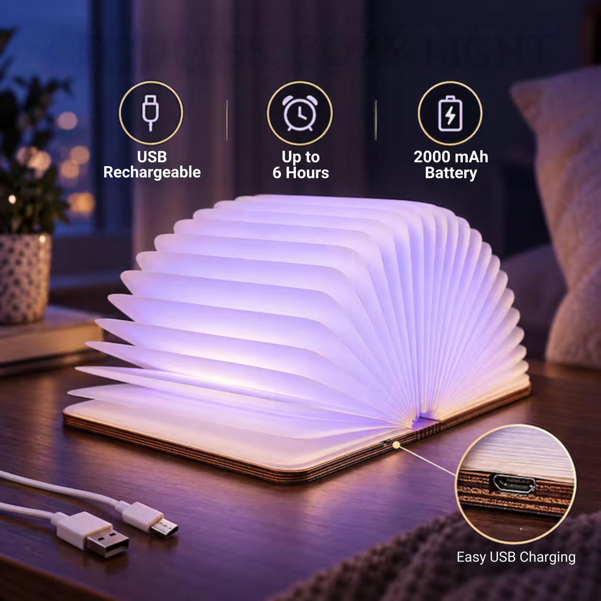 Cutomizable Foldable LED Magic Book Lamp