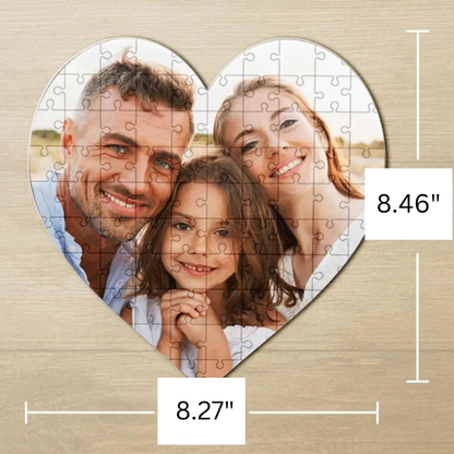 Custom Heart Shaped Photo Puzzle 75 pcs.