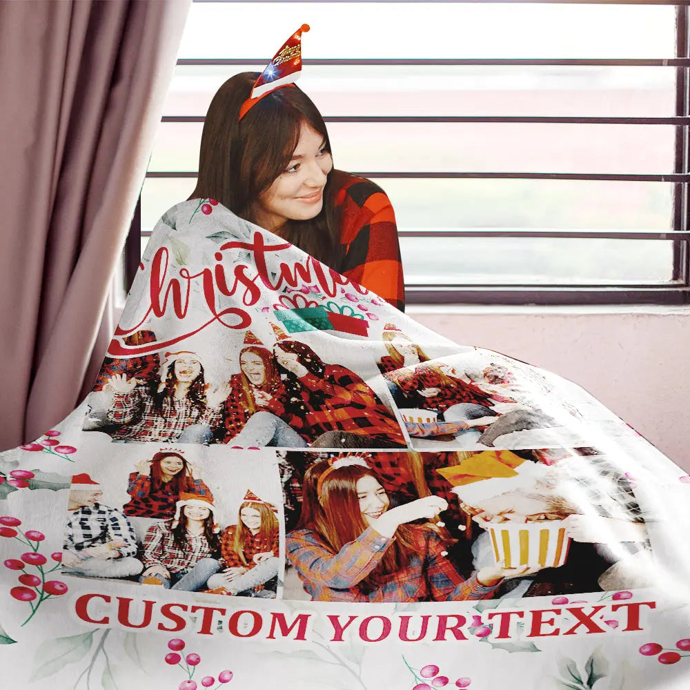 Custom Holiday Photo Blanket