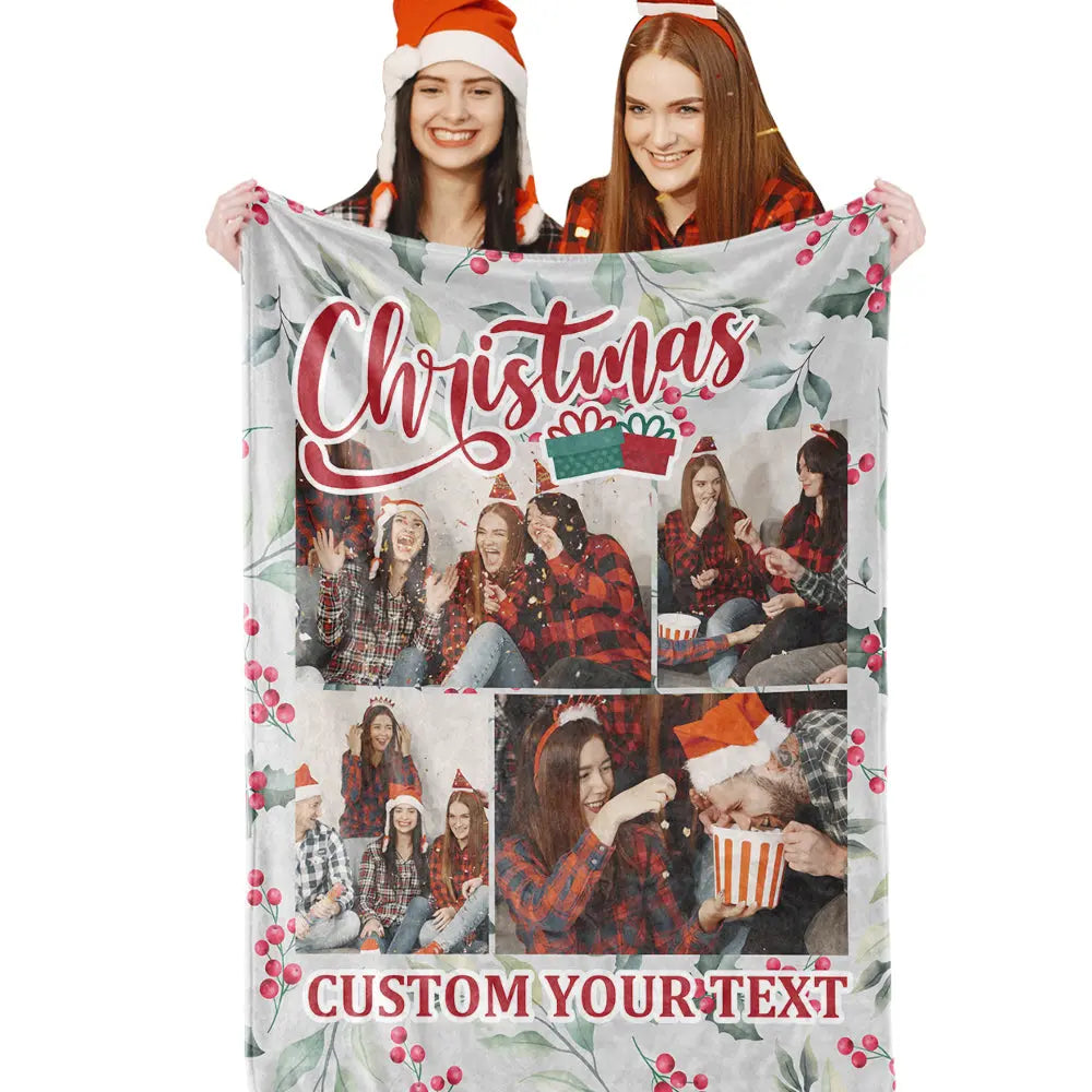 Custom Holiday Photo Blanket