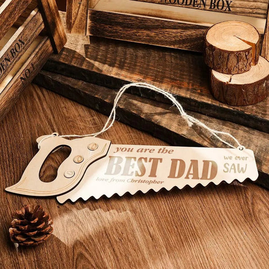 Customizable Best Dad We Ever "Saw" Wood Plaque - Customizable Love