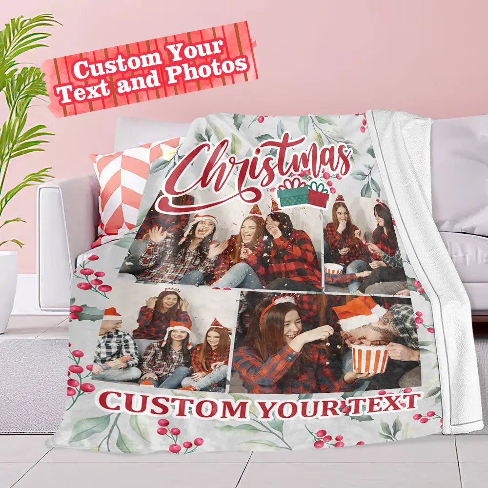 Customizable Christmas Photo Blanket - Customizable Love