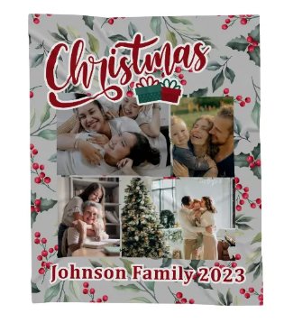 Customizable Christmas Photo Blanket - Customizable Love