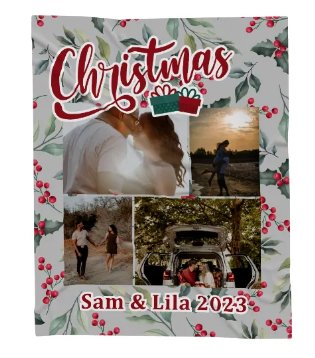 Customizable Christmas Photo Blanket - Customizable Love