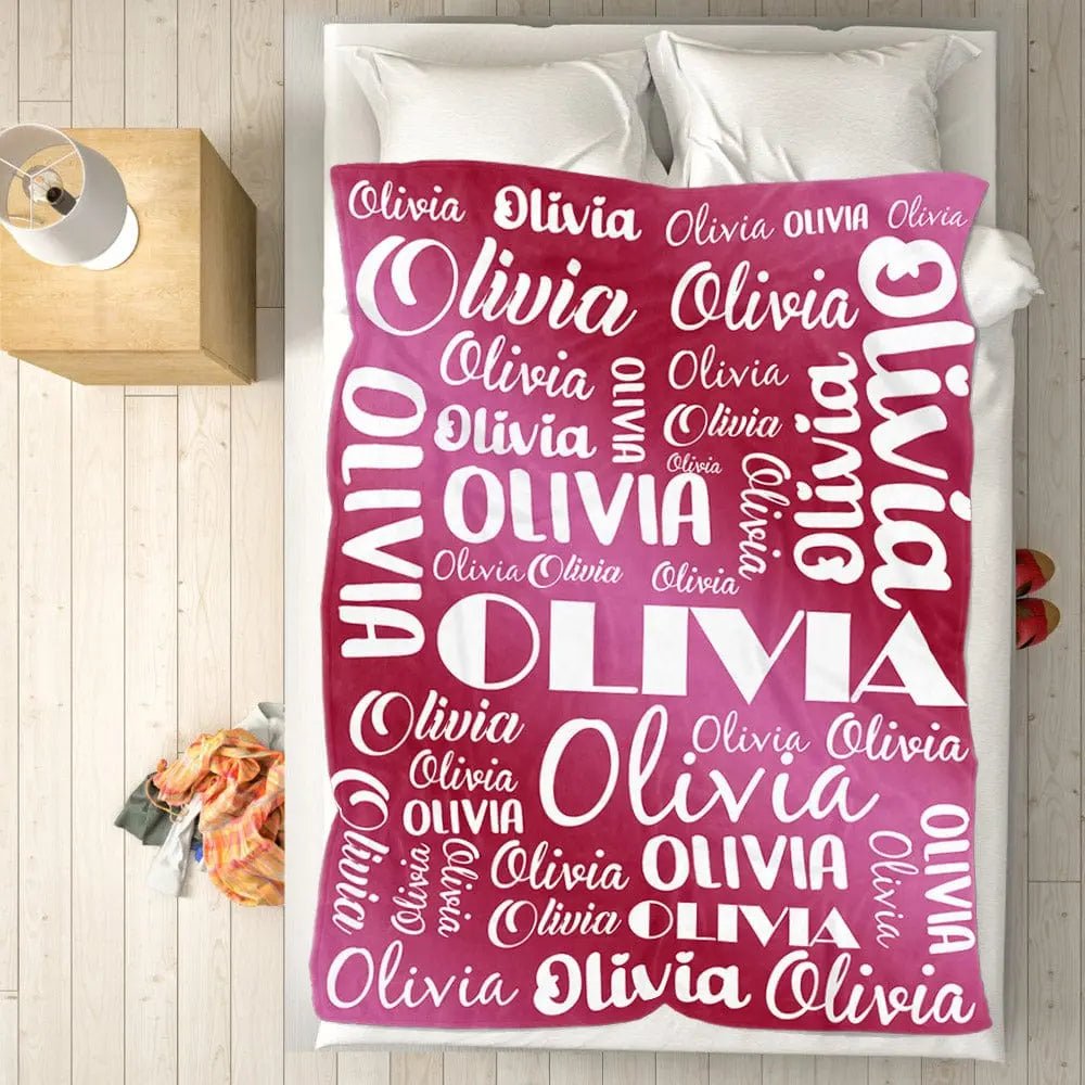 Customizable Colorful Name Blanket - Customizable Love