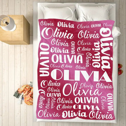 Customizable Colorful Name Blanket - Customizable Love