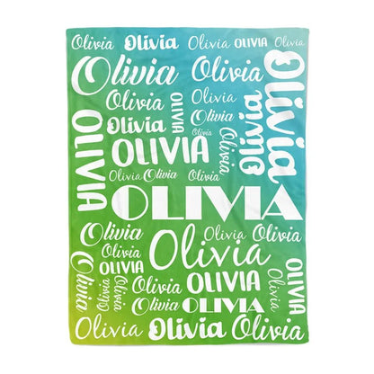 Customizable Colorful Name Blanket - Customizable Love