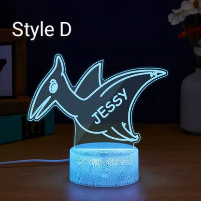 Customizable Dinosaur Night Light with Your Name - Customizable Love