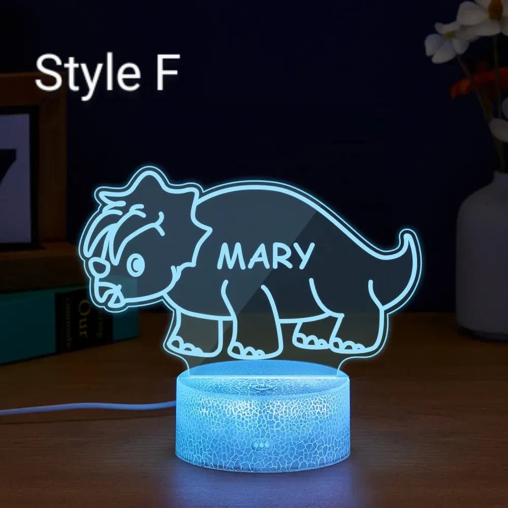 Customizable Dinosaur Night Light with Your Name - Customizable Love