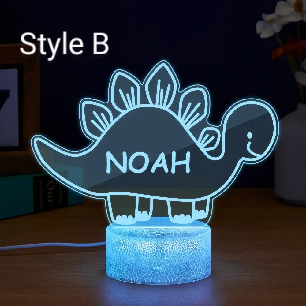 Customizable Dinosaur Night Light with Your Name - Customizable Love