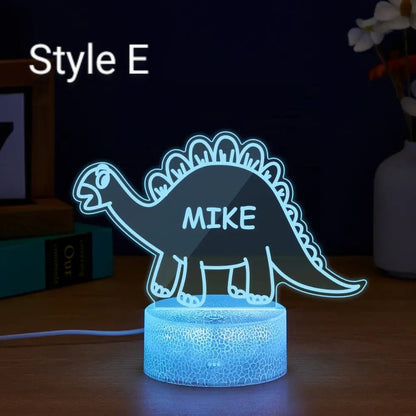 Customizable Dinosaur Night Light with Your Name - Customizable Love