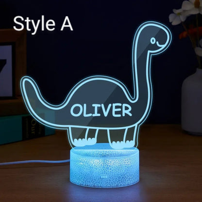 Customizable Dinosaur Night Light with Your Name - Customizable Love