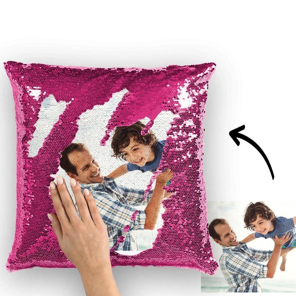 Flip Sequin Photo Pillow Case with your photo Customizable Love