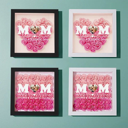Customizable Flower Shadow Box With Photo For Mom - Customizable Love