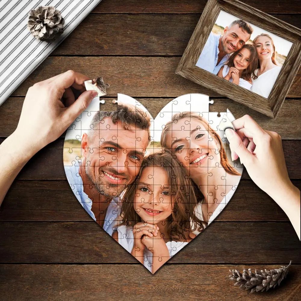 Customizable Heart Shaped Photo Puzzle 75 pcs. - Customizable Love