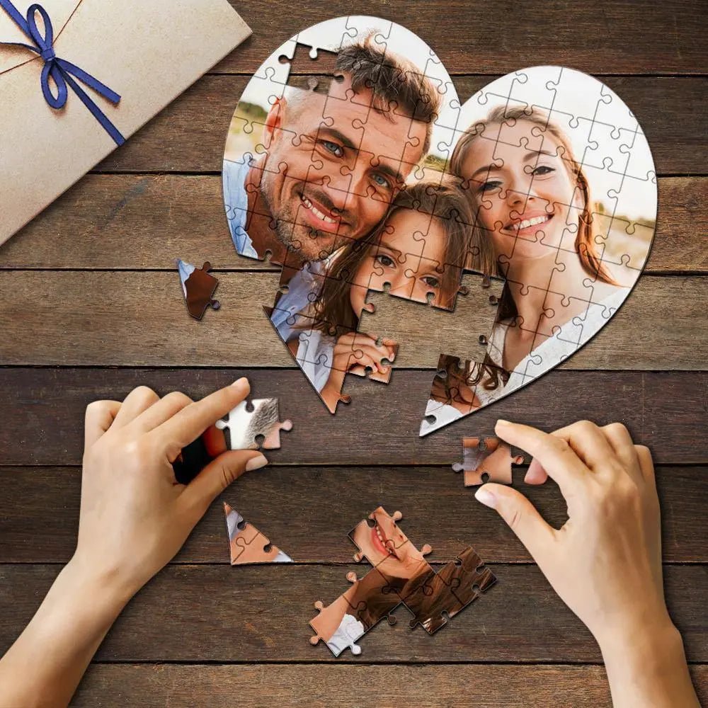 Customizable Heart Shaped Photo Puzzle 75 pcs. - Customizable Love