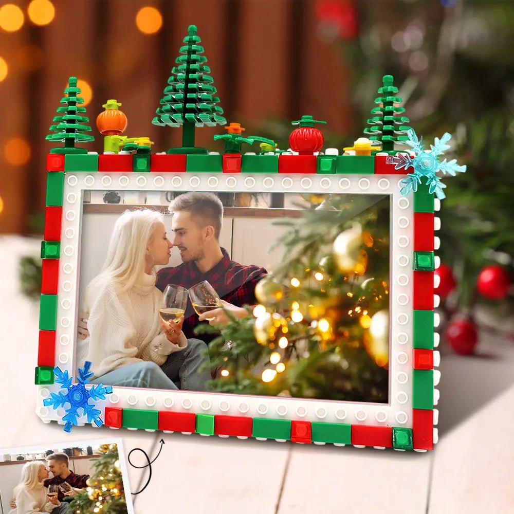 Customizable Holiday Building Block Photo Frame - Customizable Love