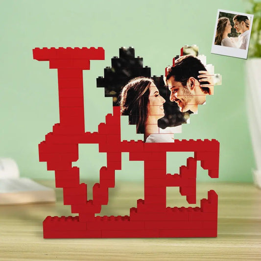 Customizable LOVE Building Bricks Puzzle with Photo - Customizable Love
