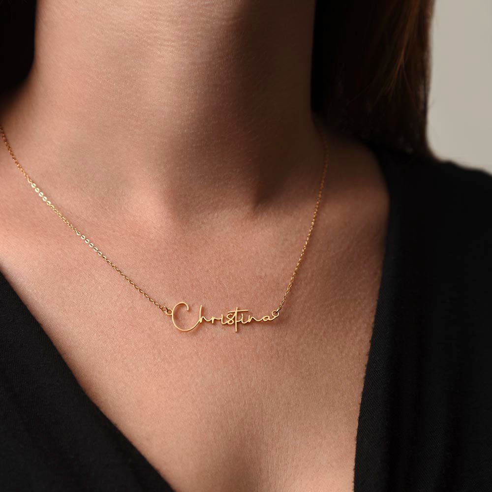 Customizable Name Script Necklace for Baking Mom, Gift for Mom who Loves Baking - Customizable Love