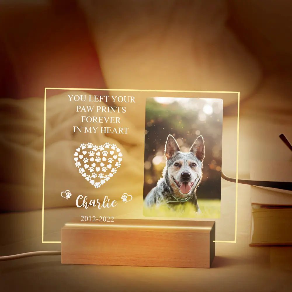 Customizable Pet Memorial Plaque Night Light - Customizable Love