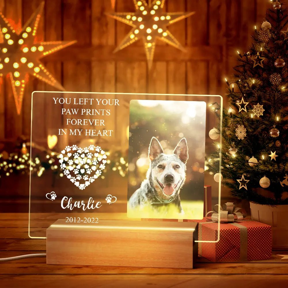 Customizable Pet Memorial Plaque Night Light - Customizable Love