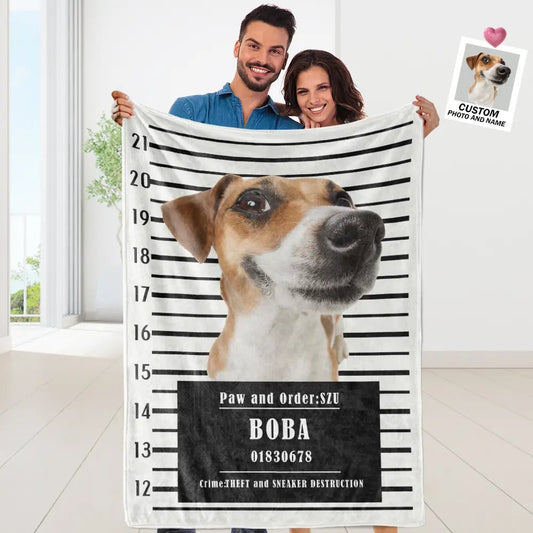 Customizable Pet Photo Blanket "Paw & Order" - Customizable Love