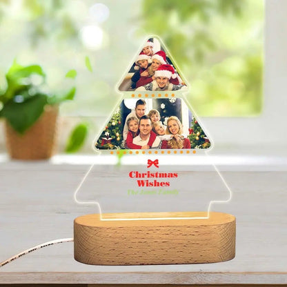 Customizable Photo Christmas Tree Plaque Night Light - Customizable Love