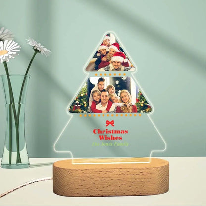 Customizable Photo Christmas Tree Plaque Night Light - Customizable Love