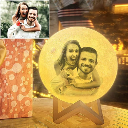 Customizable Photo Moon Lamp with Your Message - Customizable Love