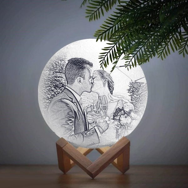 Customizable Photo Moon Lamp with Your Message - Customizable Love