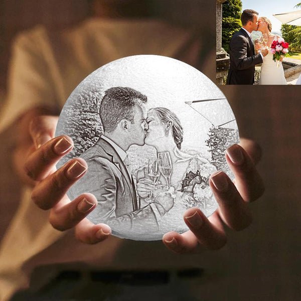 Customizable Photo Moon Lamp with Your Message - Customizable Love