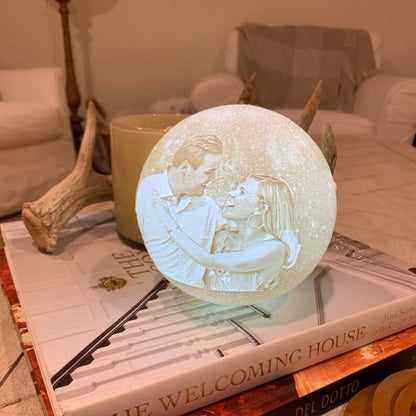 Customizable Photo Moon Lamp with Your Message - Customizable Love