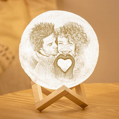 Customizable Photo Moon Lamp with Your Message - Customizable Love