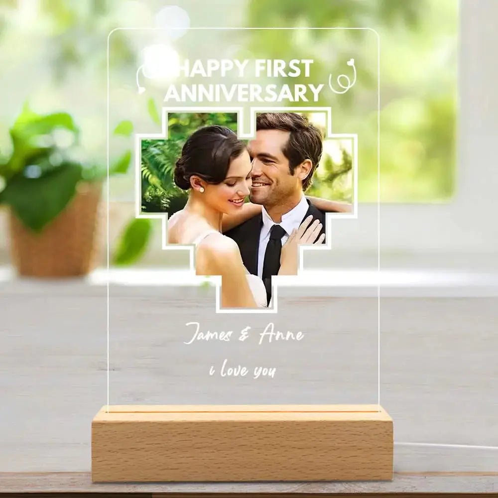 Customizable Plaque with Heart Shaped Photo and Special Message - Customizable Love